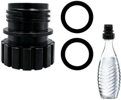 Orizizhic Glasflaschenadapter Adapter Kompatibel mit Soda Stream, Crystal 0,7L Und Duo Terra Sodasteam Maker Glasflasche Soda Quick Connect Adapter Stream mit Schraubzylinder