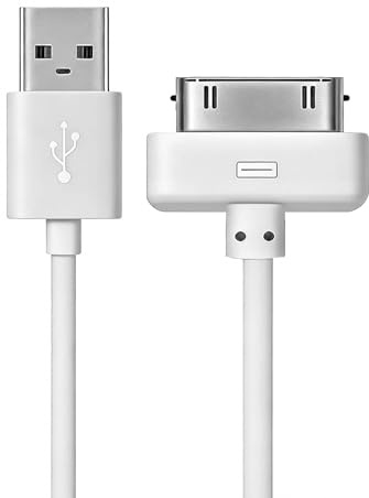 USB Sync and Charging Data Compatible With iPhone iPad iPod Touch/Classic | USB Cable Compatible with iPod Nano, Touch, Classic, Video & iPhone 3G 3Gs 4 4s & iPad 1 2 3 with Old 30-Pin Devices, 1M