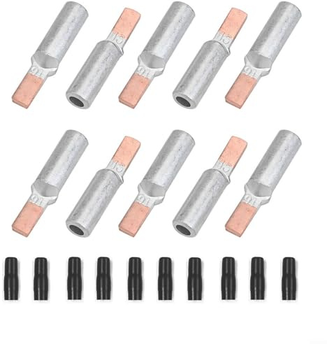 DTLC-16 Lot de 10 borniers 16mm2 en cuivre et aluminium avec capuchons isolés pour câblage électrique