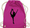 Turnbeutel Rucksack - Snowboard, Ski und mehr - Eiskunstläuferin Einzellaufen - Unisize - Fuchsia - kinderturnbeutel skifahren eislauf baumwollrucksack sport tasche kinder wintersport iceskate