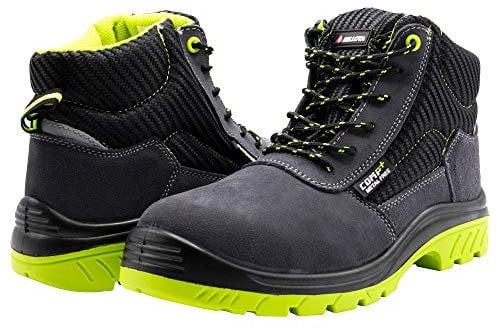 Bellota Hombre Bota de seguridad, Negro Verde, 38 EU