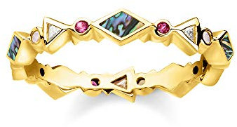 THOMAS SABO Damen Ring Farbige Steine 925Er Sterlingsilber; 750Er Gelbgold Vergoldung TR2229-295-7