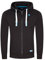 riverso Sweatjacke Herren mit Kapuze Reißverschluss Regular Fit RIVNoah Kapuzenjacke Schwarz XXL, Größe:XXL, Farbe:Black (24000)