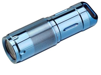 MecArmy X2S Mini linterna EDC de mano con carga micro USB, linterna portátil recargable para llevar todos los días, lámpara impermeable de 130 lúmenes (DLC azul)