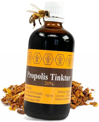 NORDBIENCHEN Propolis Tinktur mit 20% Propolis aus eigener Imkerei - 100ml Propolis Tropfen Bienen Propolisextrakt - Propolistinktur - Imker Qualität