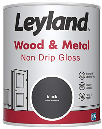 Leyland Wood & Metal Non Drip Gloss, Black, 750 ml