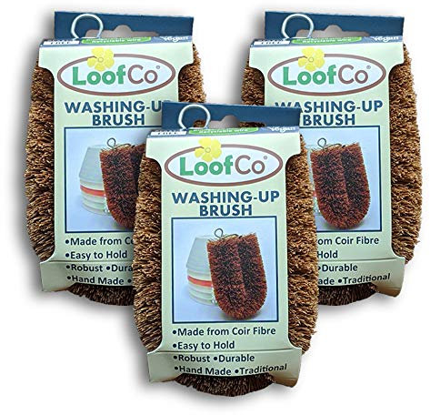 LoofCo Washing-Up Brush SET OF 3, coir fibre, single x 3