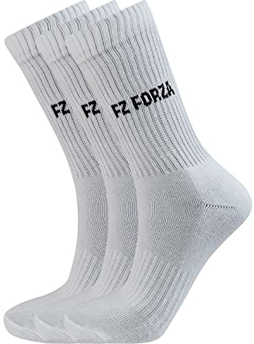 FZ Forza Comfort Long Badminton Socks - 3 Pair (White)