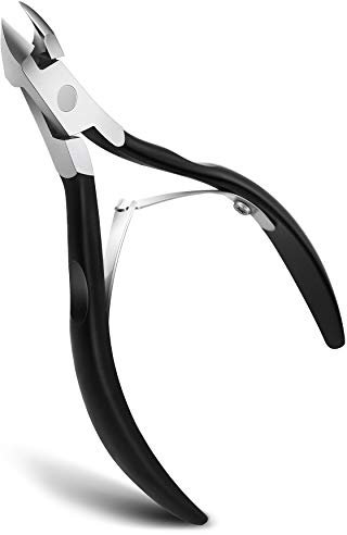 FERYES Tronchesino per cuticole Trimmer professionale per cuticole in acciaio inossidabile, taglierina per cuticole estremamente affilata Forbici per rimozione pedicure Manicure per unghie Nero opaco