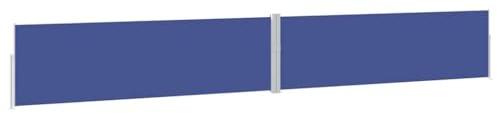 vidaXL Seitenmarkise Ausziehbar UV-beständig Sonnenschutz Sichtschutz Windschutz Seitenrollo Markise Balkon Garten Terrasse 170x1200cm Blau
