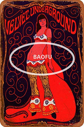 Keviewly Velvet Underground Psychedelic Iron Painting Wall Poster Metal Vintage Band Tin Signs Retro Garage Plaque Deko Wohnzimmer Garten Schlafzimmer Büro Hotel Cafe Bar