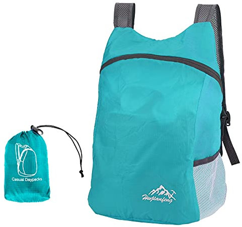 TSLBW Ultraleichter, faltbarer Rucksack, kleiner Wanderrucksack, langlebig, leicht, verstaubarer Rucksack für Männer und Frauen, für Outdoor-Sport, Reisen, Wandern, Camping, Radfahren, 1-Blau, S