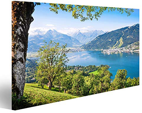islandburner Bild auf Leinwand Schöne Landschaft Mit Alpen Und Bergsee In Zell Am See Österreich Wandbild Poster Kunstdruck Bilder