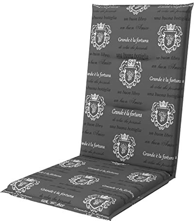 Doppler / Hochlehner Spot/Gartenstuhlauflage/Hochlehner/Grau Wappen/ca. 119 x 48 x 5 cm