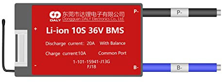 DALY BMS 10S 36V 20A li-ion Batterie Schutzpanel Laderegler mit Ausgleichskabeln für bms 36v 18650 Batterie akku Elektronikgerät