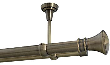 Sento 25/19mm Gardinenstange Vorhangstange 2-läufig Deckenmontage Messing Antik 400 cm PRYMA