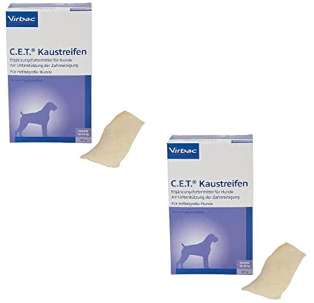 Virbac C.E.T. Kaustreifen für mittelgroße Hunde (10 bis 25 kg Körpergewicht) -Doppelpack - 2 x 141 g