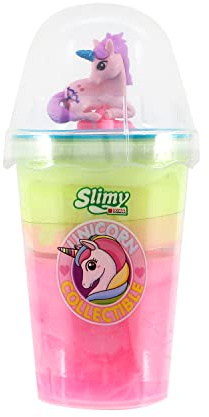 SLIMY Unicorn Collectible Pink/Gelb- 155g Original Slimy Slime Spielmasse, sicherer Spielspaß für Kinder mit Schleim in Zwei Farben inkl. lustiger Einhorn Sammelfigur (Spielzeug ab 5 Jahre)