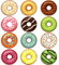 Berkin Arts 12pcs Cute Round Crystal Glass Strong Magnetic Refrigerator Magnet Fridge Sticker Pop Surrealism Made of Glazed Donut Glazed Ceramic