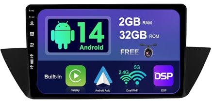 SXAUTO Android 12 IPS Autoradio für BMW X1 E84 (2009-2015) - Eingebaut CarPlay/Android Auto - Rückfahrkamera KOSTENLOS - 2G+32G - Lenkradsteuerung DAB Fast-Boot WiFi Bluetooth - 2 Din 10.1 Zoll