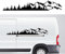 Berg Wald Auto Aufkleber, Universal Auto Motorhaube Dekoration Aufkleber, Wasserdicht Vinyl Dekoration Aufkleber für SUV Geländewagen Wohnmobil Karosserie Seitentür Kofferraum, Schwarz, 100 x 17cm