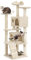 Yaheetech Arbre à Chat avec 2 Niches 3 Plateformes 2 Boules en Sisal Arbre à Grimper Multi-Niveaux Hauteur 158cm Idéal pour 3-4 Chats Beige