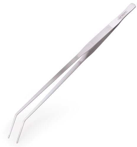 VORESTIC Gebogen Aquarium Pinzette Lang 60 cm, Füttern Aquarium Zange 60 cm, Lange Pinzette für Aquarium 60 cm, Sehr Lange Pinzette 60 cm
