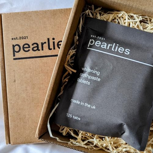 pearlies Remineralising Whitening Everyday Toothpaste Tablets | Mint | 2 Months Supply, 125 Tabs | Fluoride & Hydroxyapatite | Enamel Repair for Sensitive Teeth | Plastic Free | Cruelty Free | Vegan