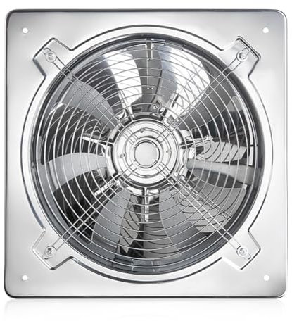 Vent fan | Stainless Steel Wall Window Mounted Exhaust Fans, 6/8 inch Bathroom Ventilation Fan with Automatic Check Valve, for Kitchen(Size:6inch)
