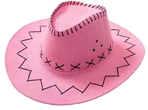 Cowboyhut für Damen und Herren, Sommer, Westernhut, formbar, breite Krempe, Vintage-Stil, Fedora 7, rose, Einheitsgröße