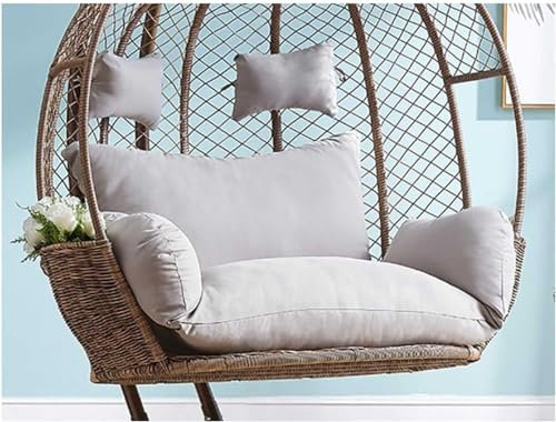 Verdicktes Hängesessel Kissen, Ersatzkissen Ohrensessel, doppelt, 2-Sitzer-Ohrensessel-Schaukelkissen, wiederverwendbar, Hängesesselkissen für den Außenbereich, für draußen und drinnen(G)
