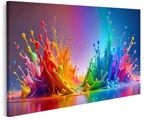 islandburner Prime Bild auf Leinwand Abstraktes Design bunter Spritzer für Wandmalerei Bilder Wandbilder Poster