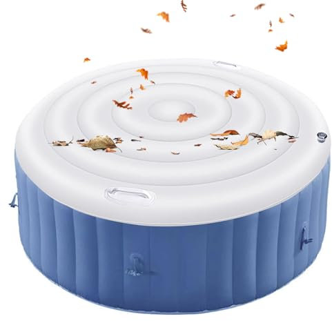 Couvercle Gonflable Rond pour Spa,avec Valve de Gonflage et de Dégonflage Rapide et Facile 130cm,Couvercle de Spa Gonflable,Couvercle de Bain à Remous Gonflable,Couverture de Spa Gonflable