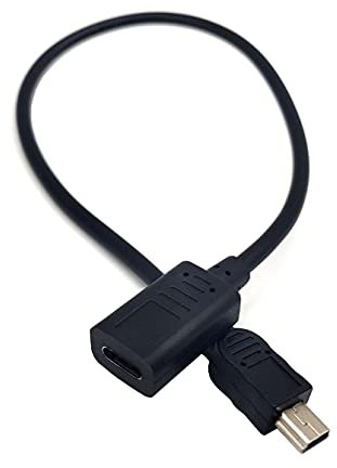 Halokny USB C to Mini USB Cable, USB Type C (USB-C) Female to Mini USB Male Adapter Converter Charging Cable 25cm/10 Inch (Typec Female/Mini Male)(Only for Charging)