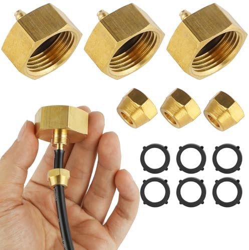 3er-Set Gartenschlauch-Adapter, Standard-Innengewinde (3/4 Zoll) auf 1/4 Zoll Bewässerungsschlauch, Messing Wasserhahn auf Schlauchadapter, Tropfbewässerungsschlauchverbinder, Nebelschlauchaufsatz