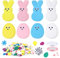 364 Stück Ostern Basteln Kinder, Osterhase DIY Basteln, Ostern Aufkleber Sticker set, Osterdeko Anhänger Bastelset, Osterhasen-Ei-Blasenaufkleber für Jungen und Mädchen als Frühlings-Osterdekoration