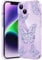 CASBST Compatible with iPhone 14 Case, Clear Case with Cute Butterfly Pattern Design for Girls Women, Slim Soft TPU Shockproof Protective Aesthetic Cover for iPhone 14 (Light Purple Butterfly)