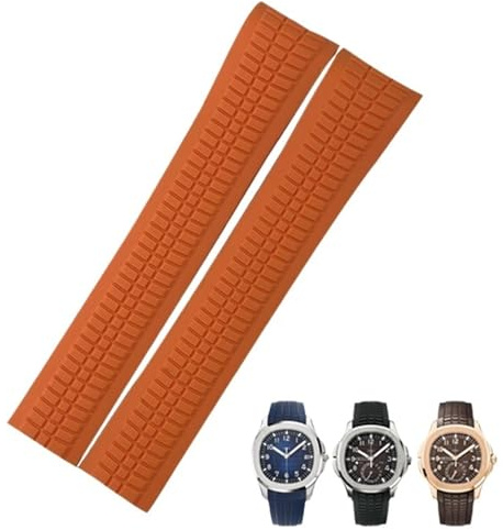 KXQYIKYI Gummi -Gurt -Metall -Pin 21mm Uhrenband Fit für Patek 5167a 5167r Aquanaut Philippe PP Braune wasserdichte Armbänder