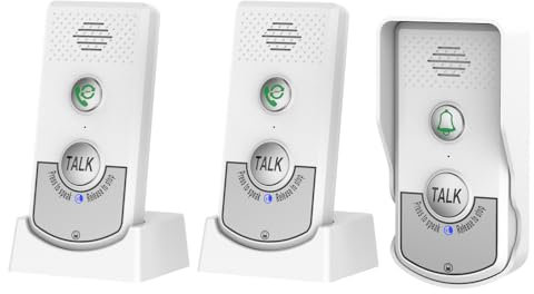 Wireless Doorbell Intercom Rechargeable Intercom Doorbells for Home Real- Two-Way 3 Volume Levels 1000m/3280ft Long Distance Electronic Doorbell Chime