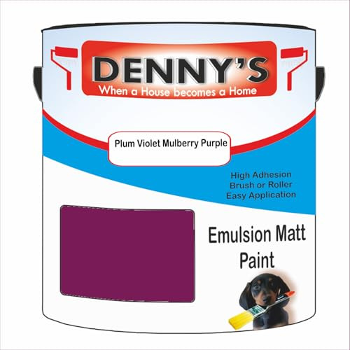 Premium Interior Wall & Ceiling Emulsion Paint – Plum Violet Mulberry Purple – Rich Matt Finish, Durable & Washable, Low Odour, Ideal for Living Rooms, Bedrooms & Hallways (250ML Tin)