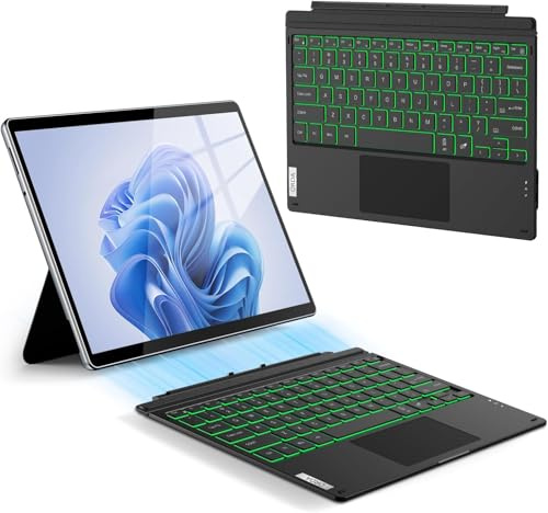 ORDA for Surface Pro 7+ 7 6 5 4 3 Keyboard Case,12.3 Inch Detachable Wireless Bluetooth Type Cover Surface Pro Keyboard with 7-Color Backlit,Multi-Gestures Trackpad