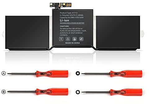 Jippofu A1713 A1708 Battery Compatible with MacBook Pro 13 inch A1708 A2159 A2289 A2338 EMC 3301 3164 2978 A1713 Laptop Battery[4781mAh/11.4V]