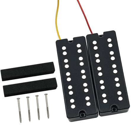 Micro de basse électrique à double bobine, pièces de guitare manche et chevalet, 5 cordes, micros réducteurs de bruit, micros