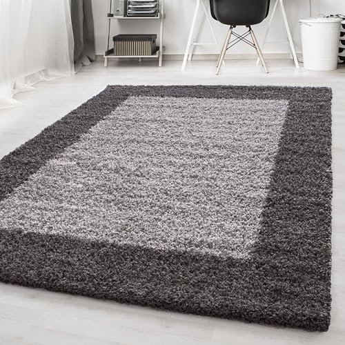 HomebyHome Shaggy Teppich 300x400 cm XXL für Wohnzimmer - Shaggy Teppich Hochflor Grau Extra Weich und Flauschig - Langflor Groß Teppiche für Schlafzimmer, Esszimmer, Küche, Flur - Carpet, Halı