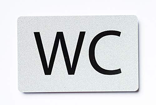 KaiserstuhlCard Magnete Silber Edelstahl Metall Optik Toilettenschild Toilette Tür selbstklebend Aufkleber Haus Büro Praxis Geschäft Sitz Toilettensitz WC-Sitz Zubehör