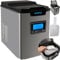 Eiswürfelmaschine mit Eiswürfelschaufel und Eiskorb 12 kg in 24 Std. 9 Eiswürfel in 6-13 Min. 3 Eiswürfelgrößen 2,2 Liter Wassertank Edelstah Schnellkühlender Eiswürfelbereiter mit LCD-Display