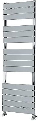 Milano Lustro Chrome Flat Panel Heated Towel Rail - 1512mm x 450mm