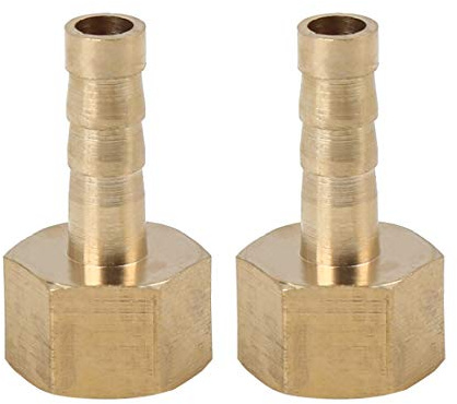 X AUTOHAUX Raccord Cannelé 6mm Id X G1/4 Npt Femelle En Laiton 2pcs | 17x15x29.5mm, G1/4 NPT Femelle, 6mm ID, -40°F À 160°F, Résistant À La Corrosion, Pour Air, Carburant, Huile, Gaz Inertes