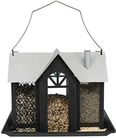 TRIXIE 55410 Futterhaus Villa zum Aufhängen, Metall, 2.000 ml/26 × 19 × 19 cm, schwarz