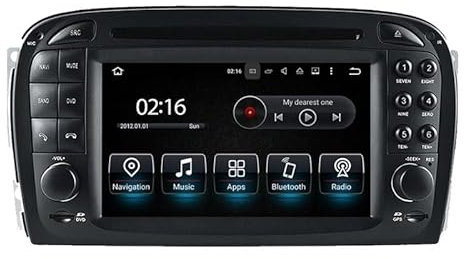 Duleutgnu 6.2 Inch Android 13.0 Car Radio DVD Player for SL R230 SL500 with GPS Navigation BT FM AM RDS Stereo Sound Steering Wheel Remote Control Canbus WiFi (Radio + Optical Fibre Box)
